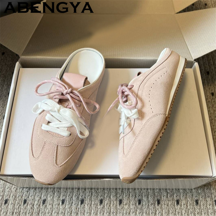 Oxford Lace Up Women - Damskie sznurowane, codzienne, płaskie klapki, letnie,