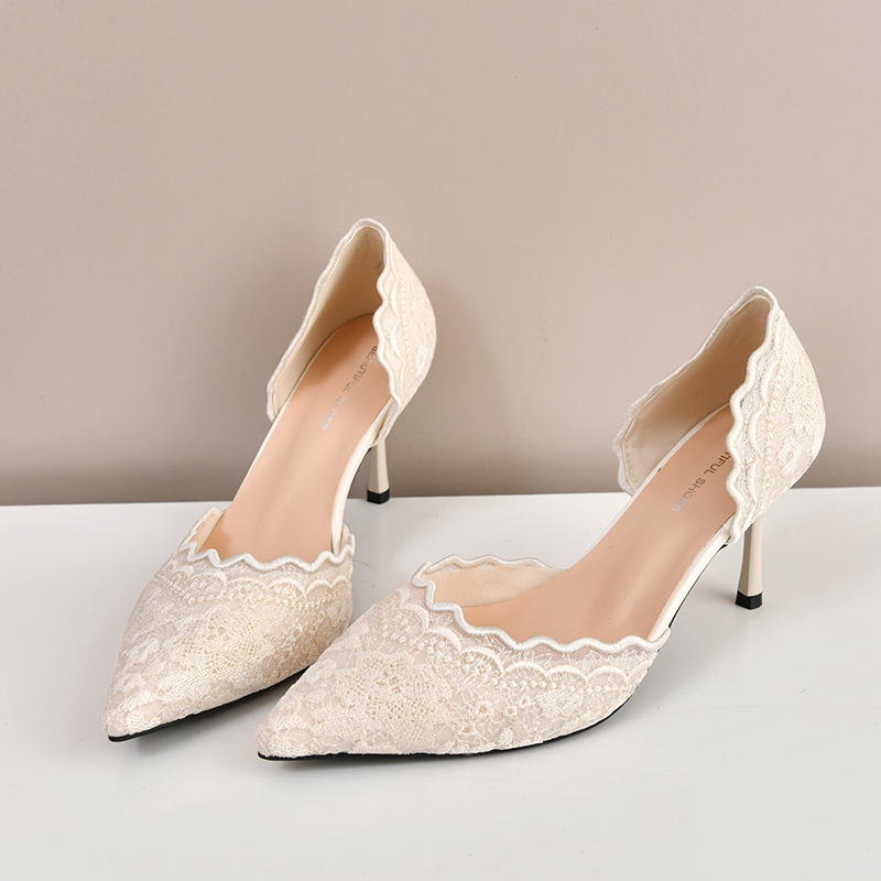 Women'S Shoes Quality - Koronkowe szpilki z ostrym noskiem damskie