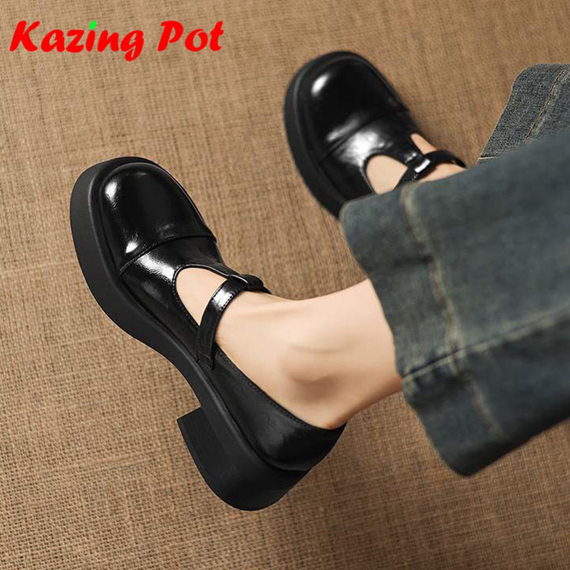 Oxford Lace Up Women - Krazing Pot Mikrofibra Okrągły Nosek Grube