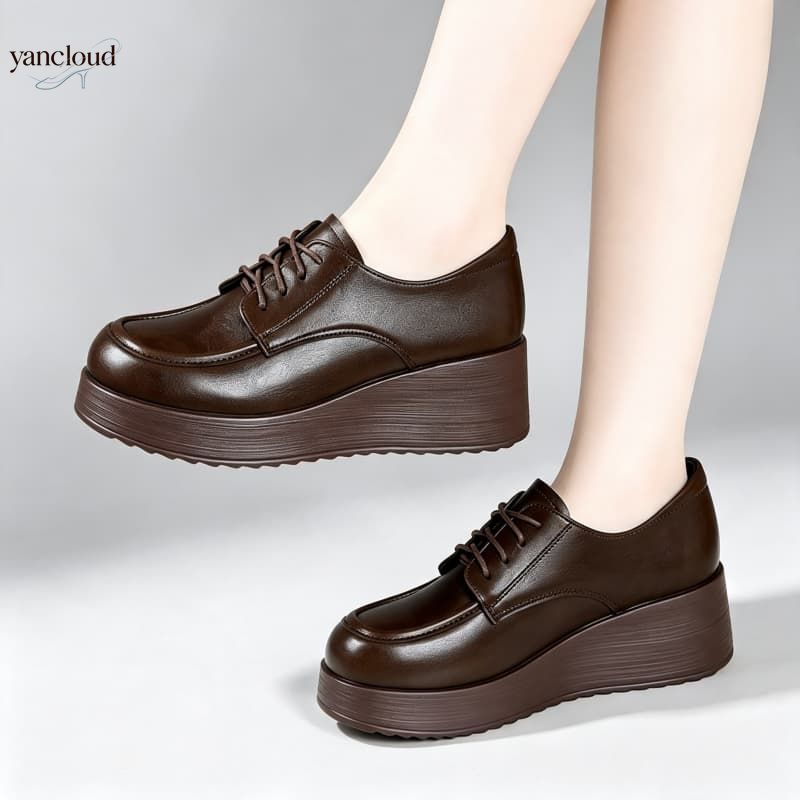 Oxford Lace Up Women - 6 cm wygodne, głęboko wycięte, miękkie