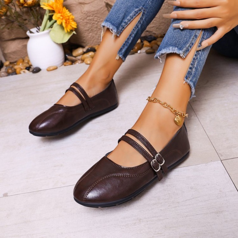 Women'S Shoes Clogs - Damskie buty na płaskiej podeszwie, jednokolorowe,
