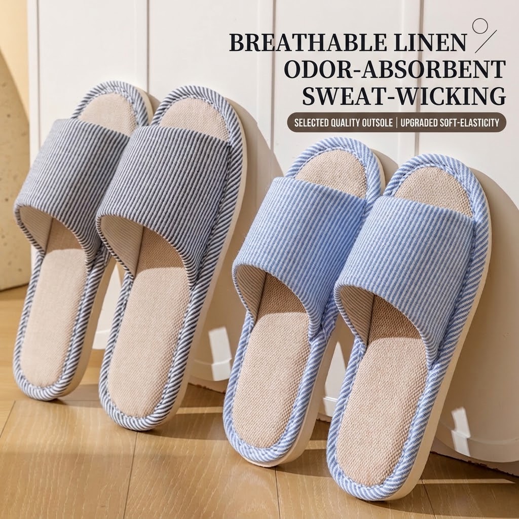 Mule Slip On - Oddychające lniane kapcie damskie i męskie