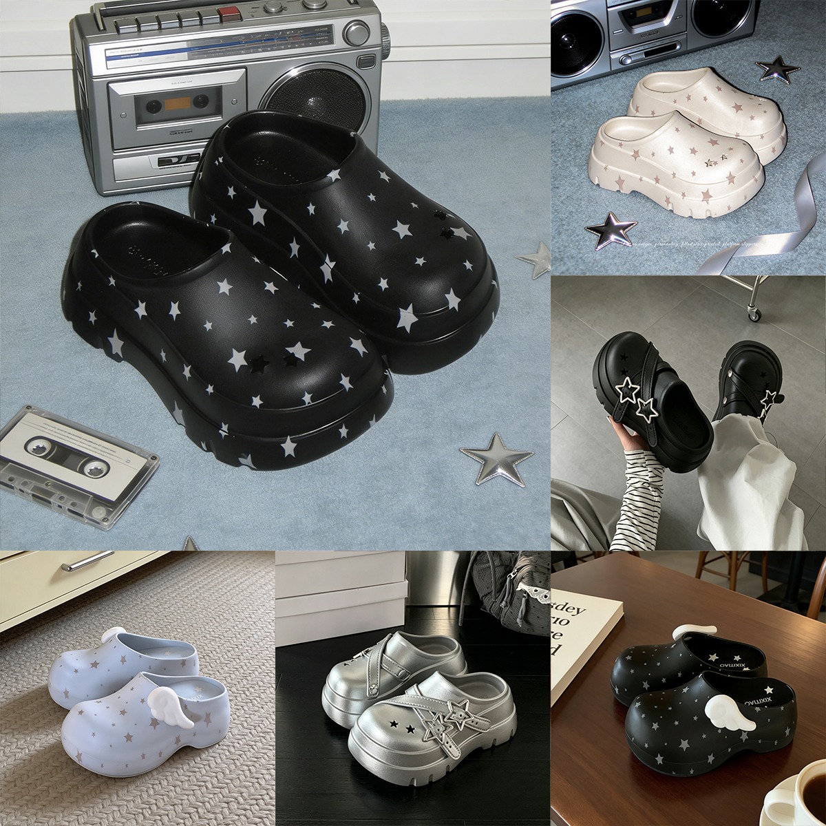Women'S Shoes Clogs - Letnie, modne klapki na platformie dla