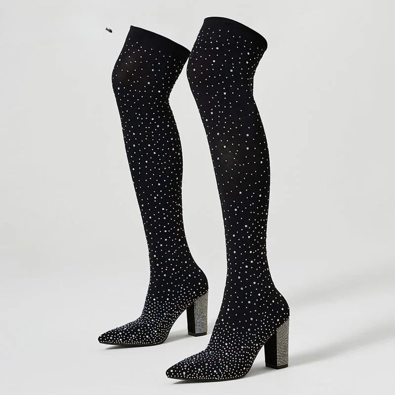 Aneikeh Kryształowe Kozaki za  – Sock Boot Women recenzja i cena