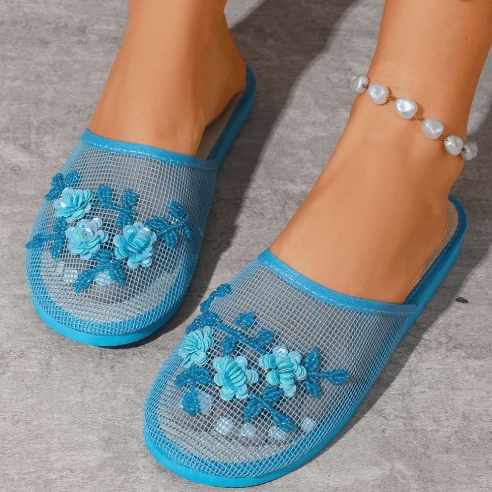 Casualne sandały z haftem kwia – Mule Slip On recenzja i cena