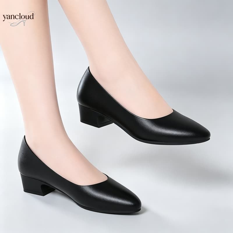 Eleganckie damskie czarne czół – Court Heel Pointed recenzja i cena